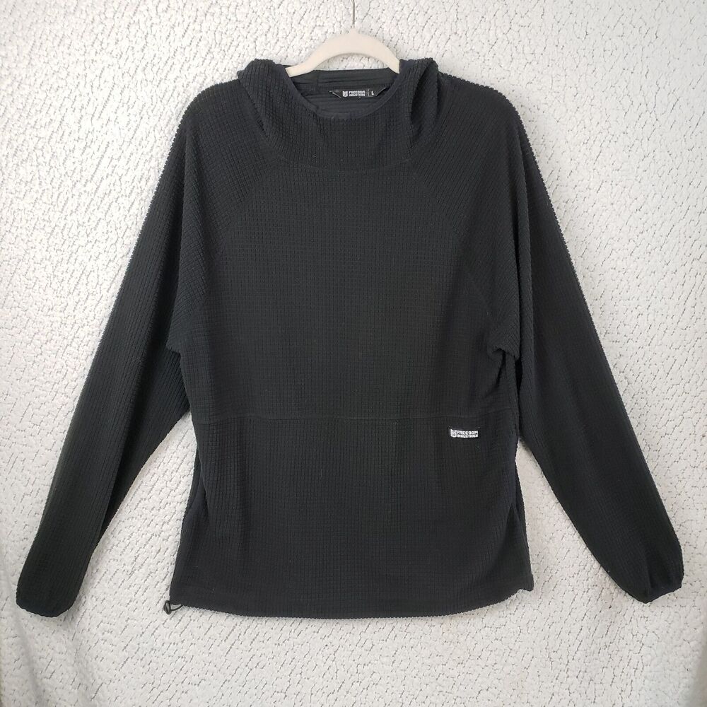 Freedom Industries Waffle Hoodie Mens L Black Technical Thermal Urbancore 40x28